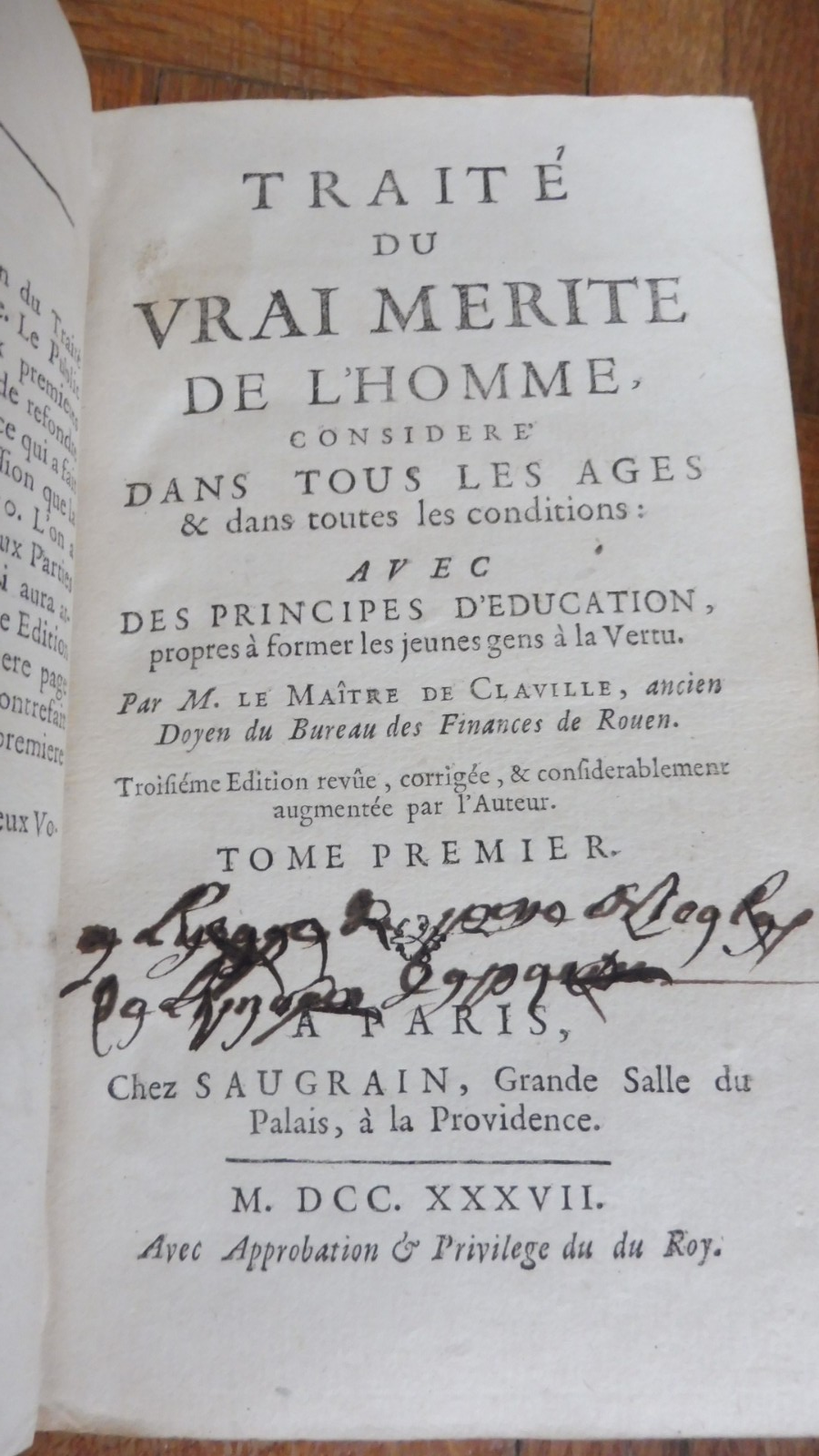 Traité du vrai mérite de l'Homme (Le Maître de Claville) 1737 2/2