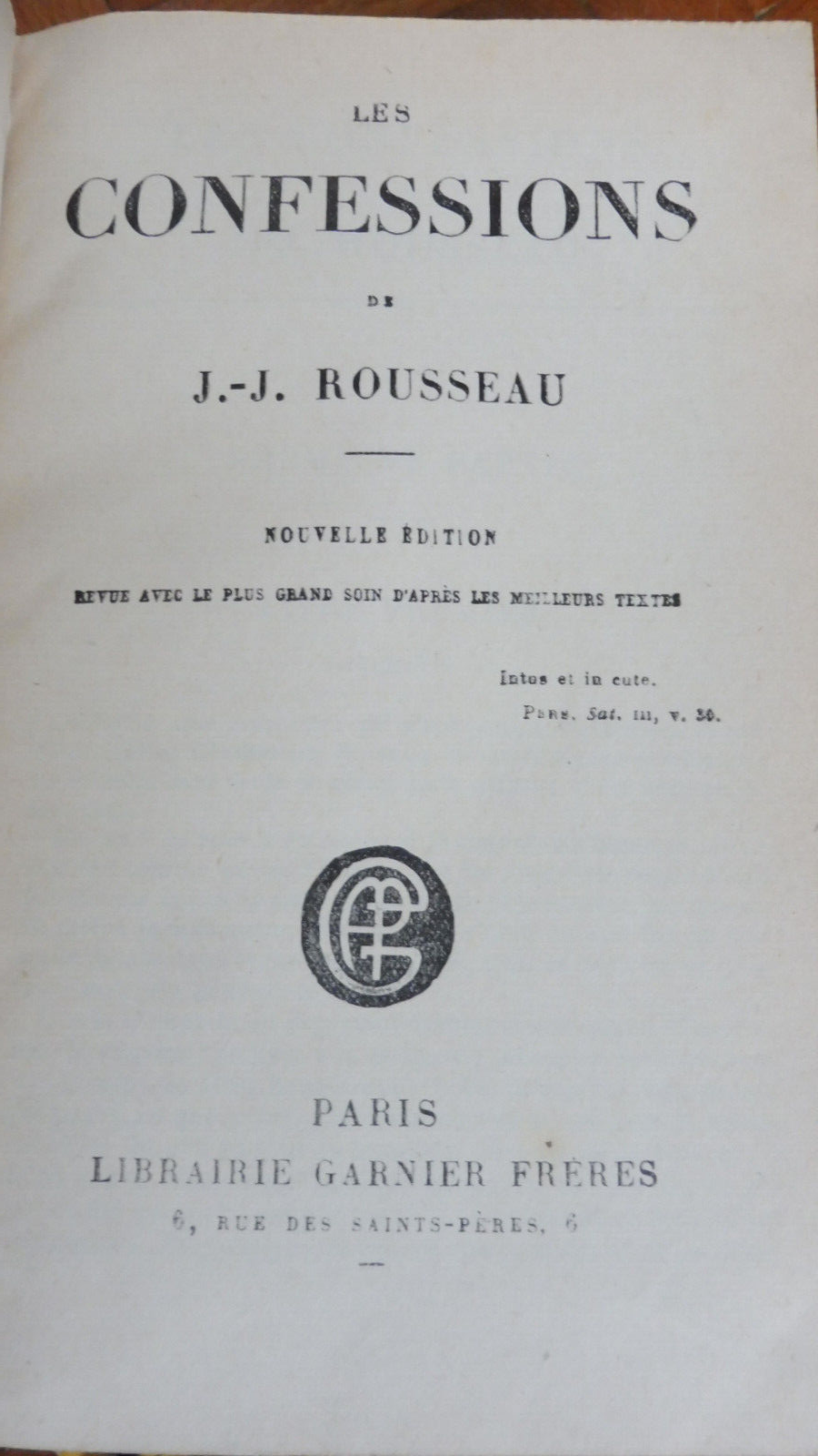 Les Confessions (Rousseau) 1923