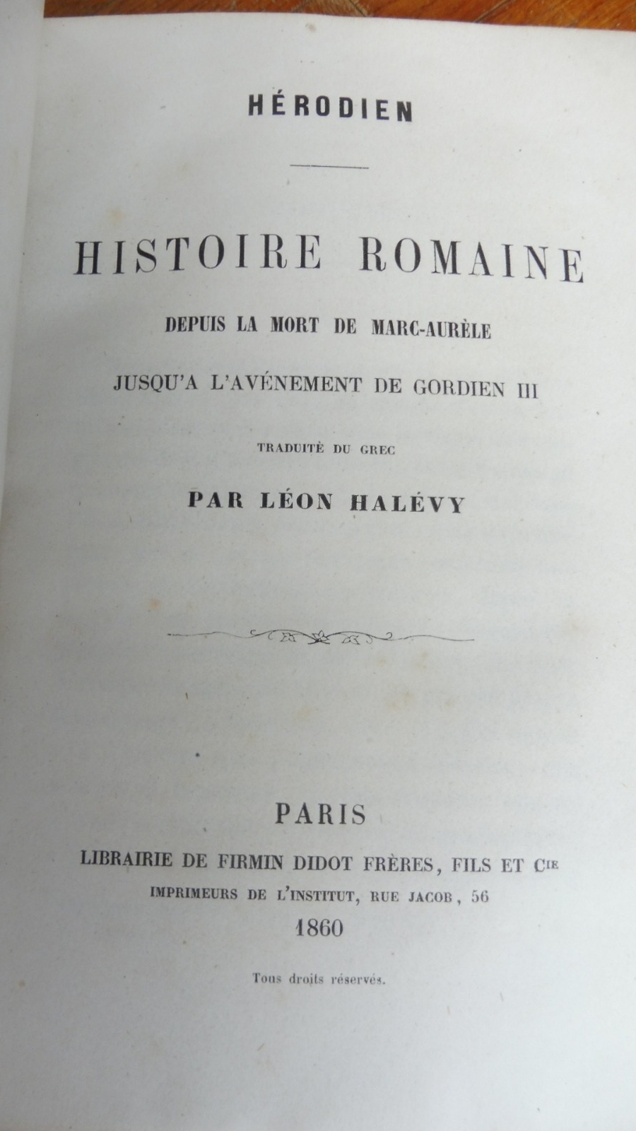Histoire romaine (Hérodien) 1860