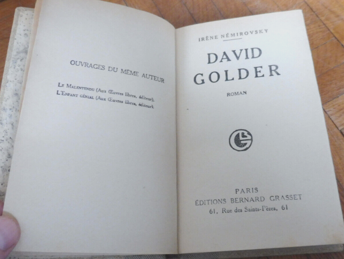 David Golder (Irène Némirovsky) 1929