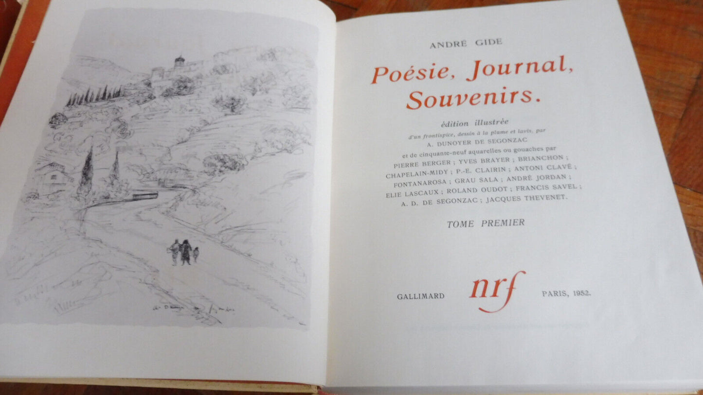 Poésie, journal, souvenirs (André Gide) 1952 2/2 illus. Fontanarosa, Brayer...