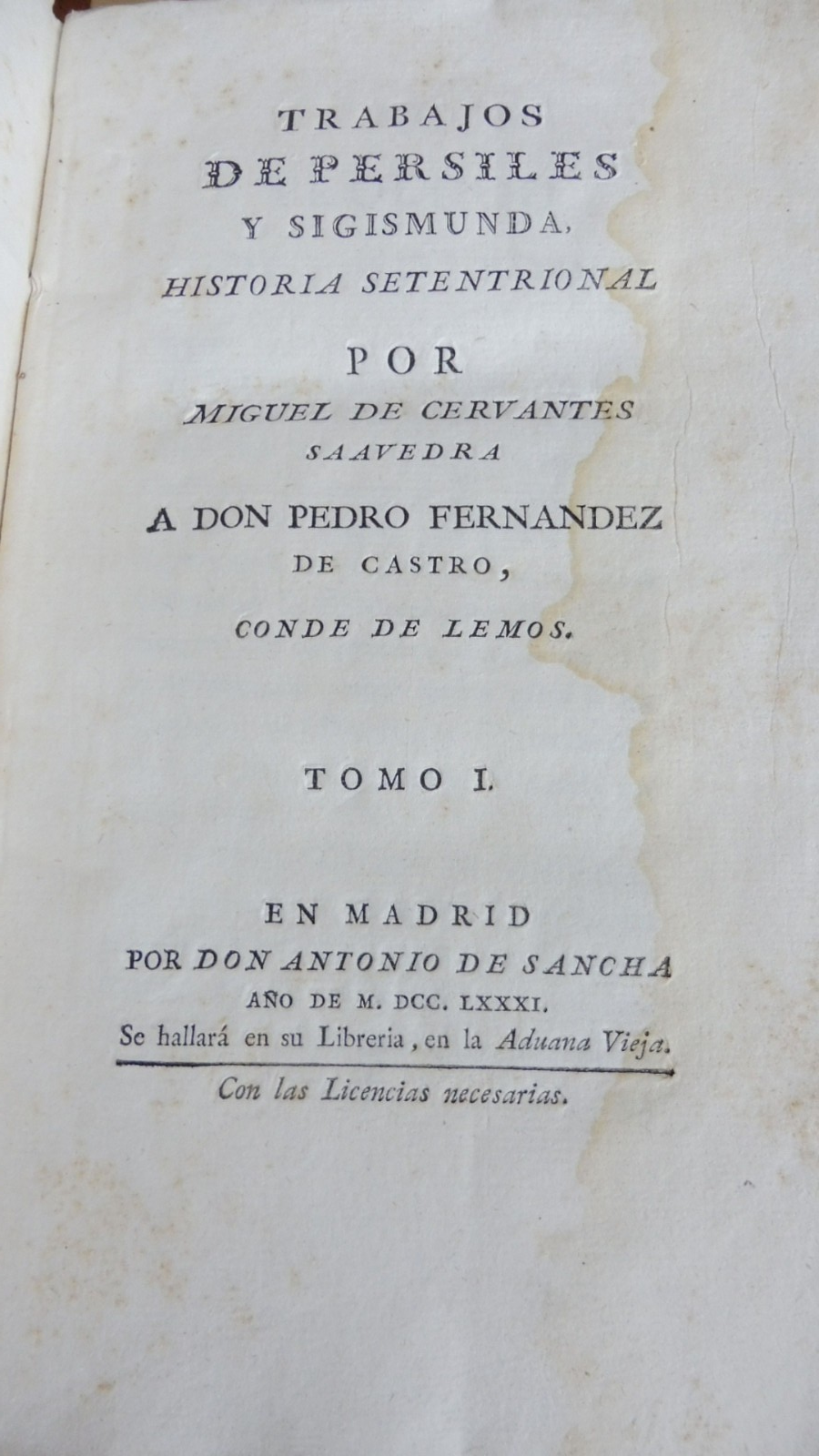 Trabajos de Persiles y Sigismunda por Cervantes 1781 2/2