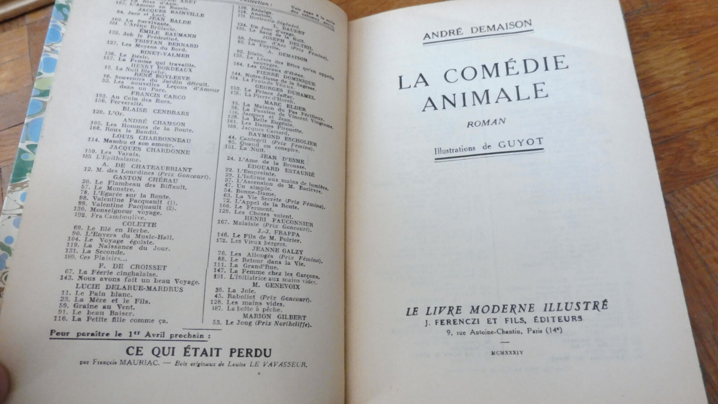 La Comédie animale (André Demaison) 1934 illus. Guyot