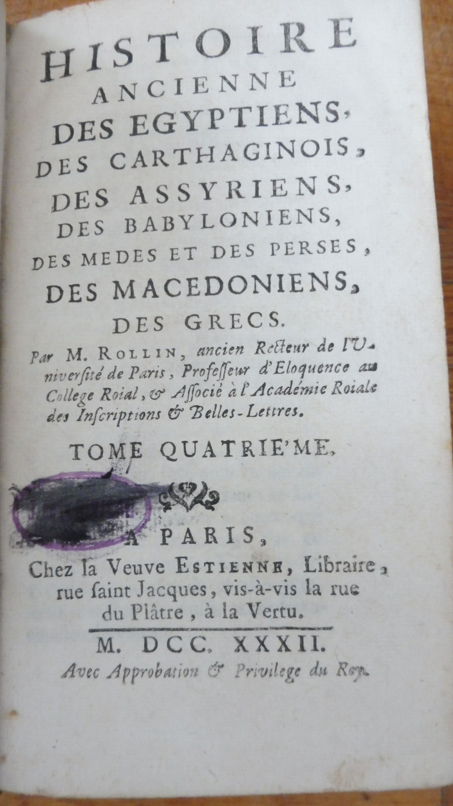 Histoire ancienne des égyptiens, des carthaginois... vol.IV (Rollin) 1732