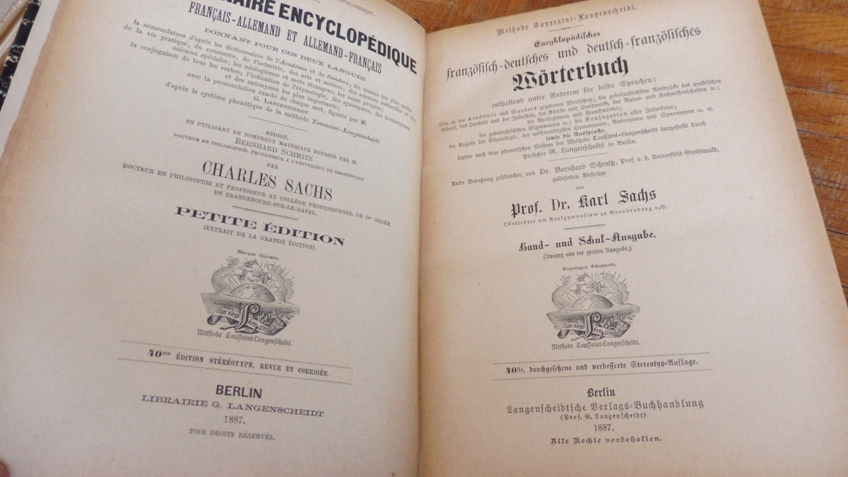 Sachs Villatte encyclopädisches Wörterbuck 1887 2/2