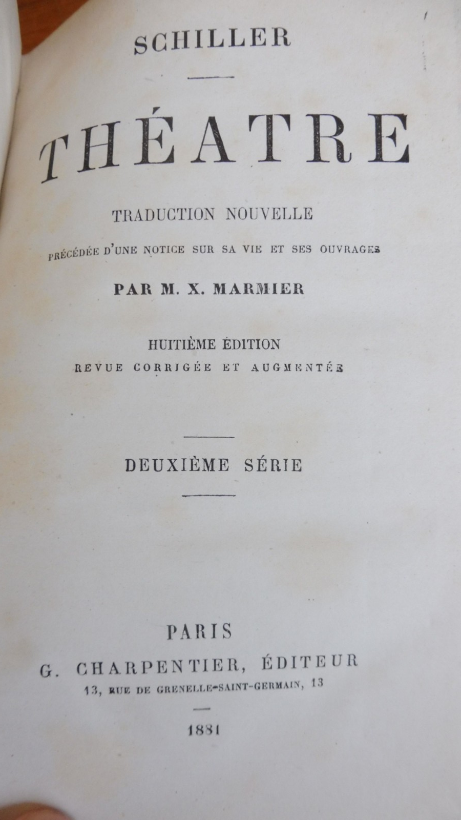 Oeuvres de Schiller s.d. 5 vol.