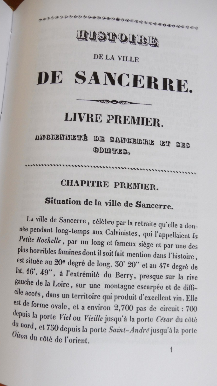 Histoire de Sancerre (Vincent Poupard) 1838 [REPRODUCTION]