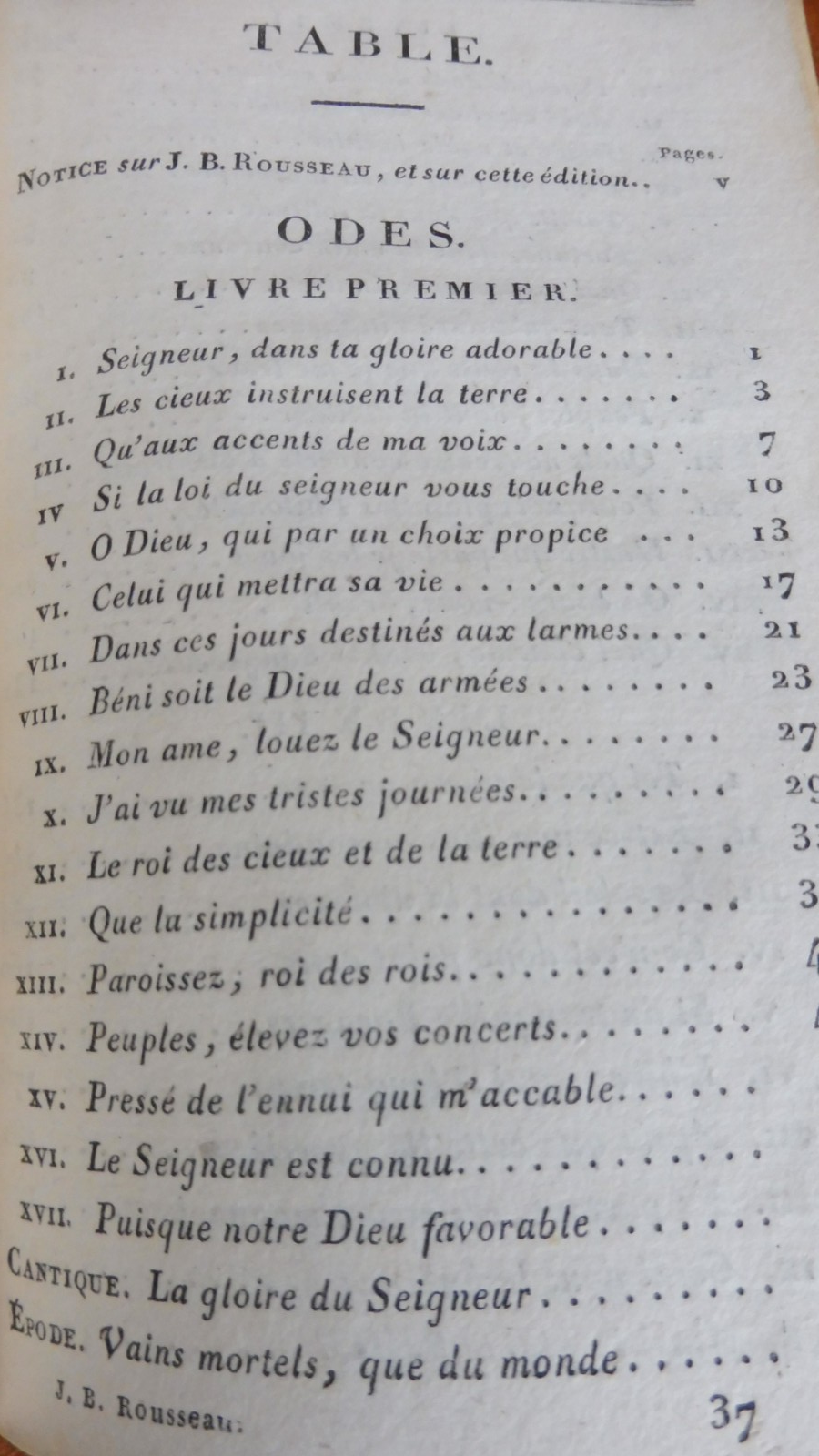 Oeuvres de J. B. Rousseau 1805