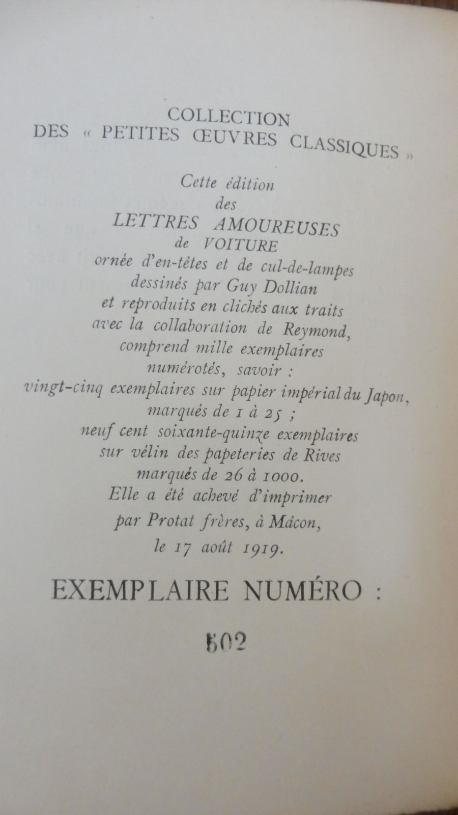 Lettres amoureuses de Voiture 1919
