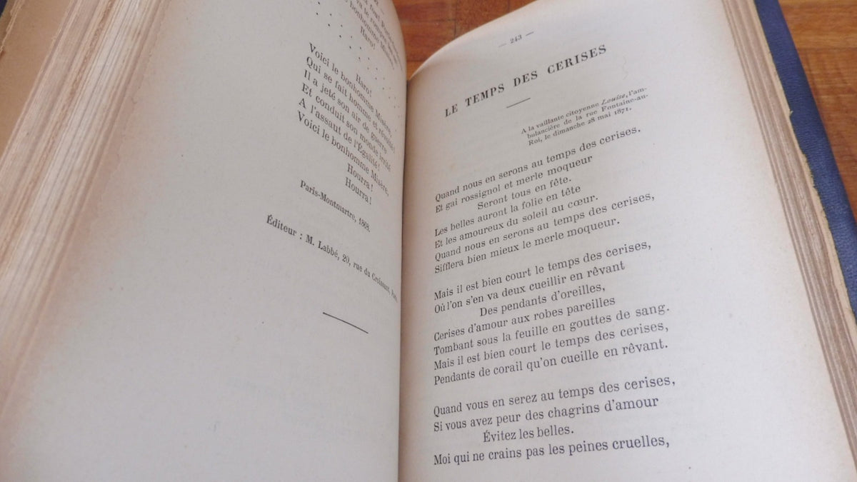 Chansons (Jean-Baptiste Clément) 1885 EO ENVOI COMMUNE SOCIALISME
