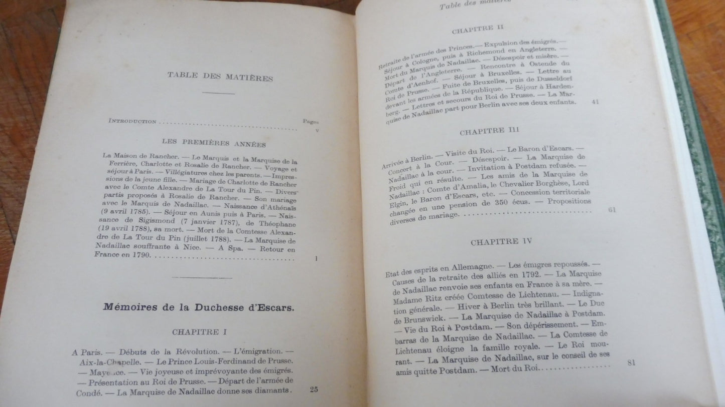 Mémoires de la Marquise de Nadaillac, Duchesse D'Escars (de Nadaillac) 1912