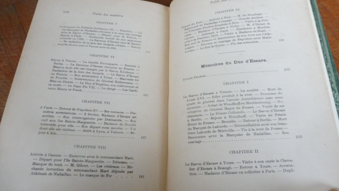 Mémoires de la Marquise de Nadaillac, Duchesse D'Escars (de Nadaillac) 1912