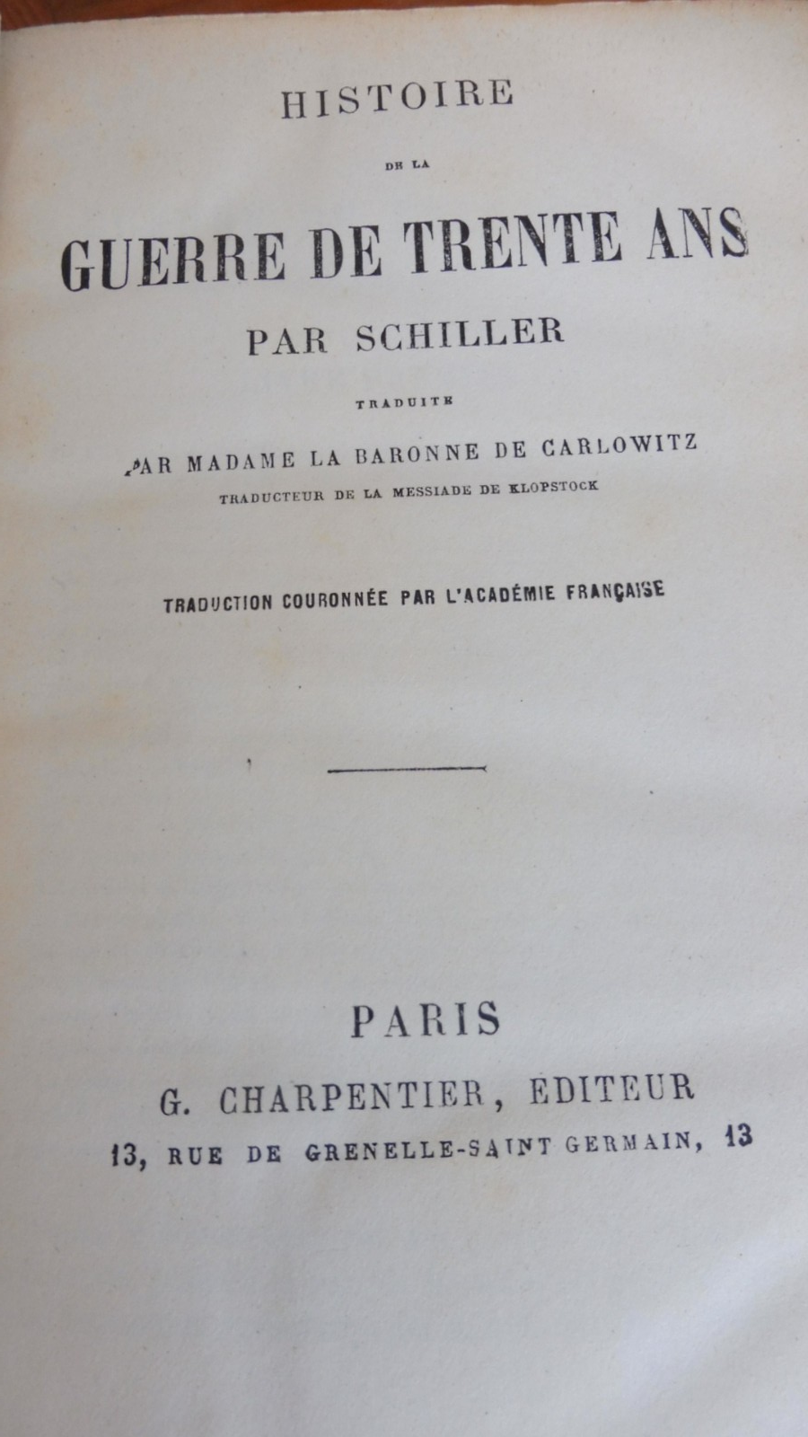 Oeuvres de Schiller s.d. 5 vol.