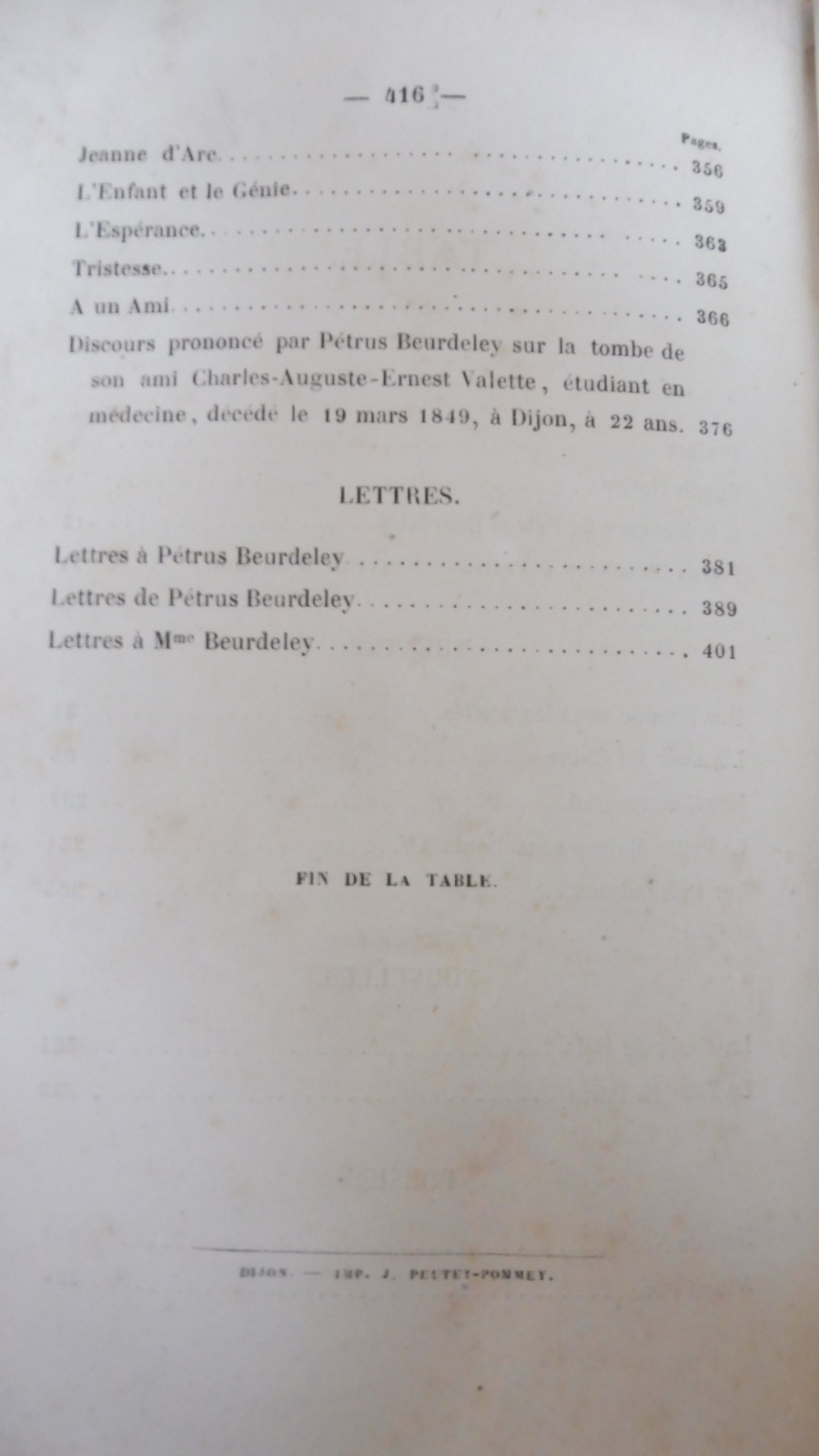 Quelques fleurs d'outre-tombe (Pétrus Beurdeley) 1866 DIJONNAIS RARE EO