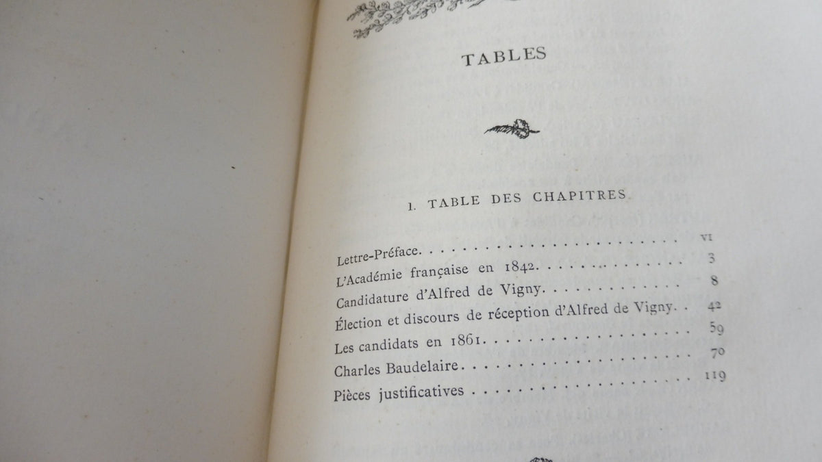 A. De Vigny et Ch. Baudelaire candidats à l'Académie Française (Charavay) 1879