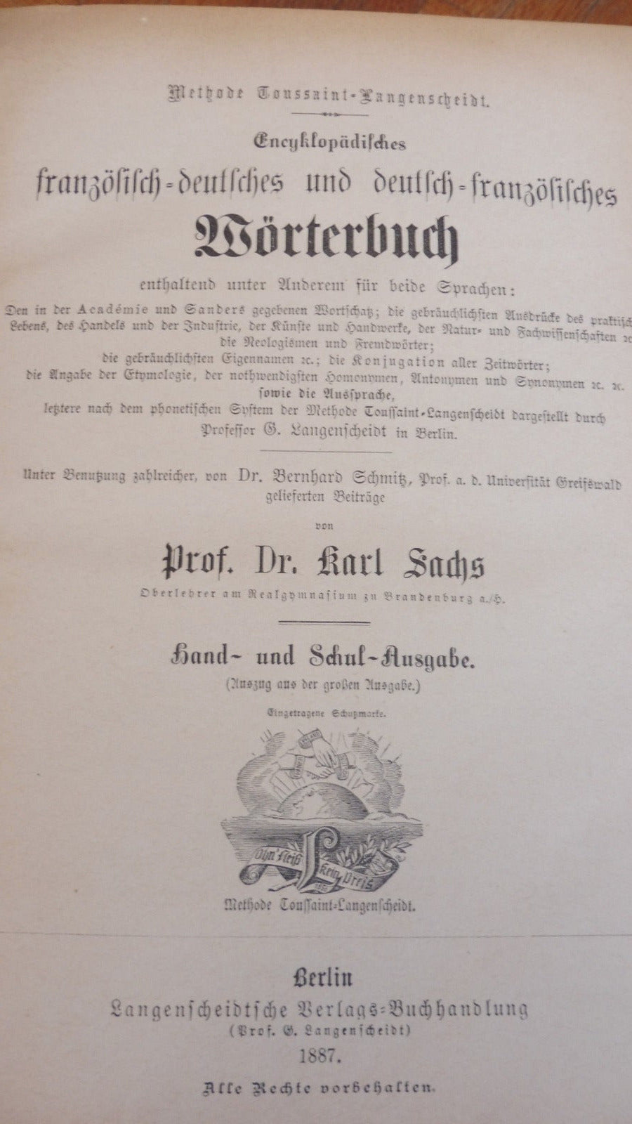 Sachs Villatte encyclopädisches Wörterbuck 1887 2/2