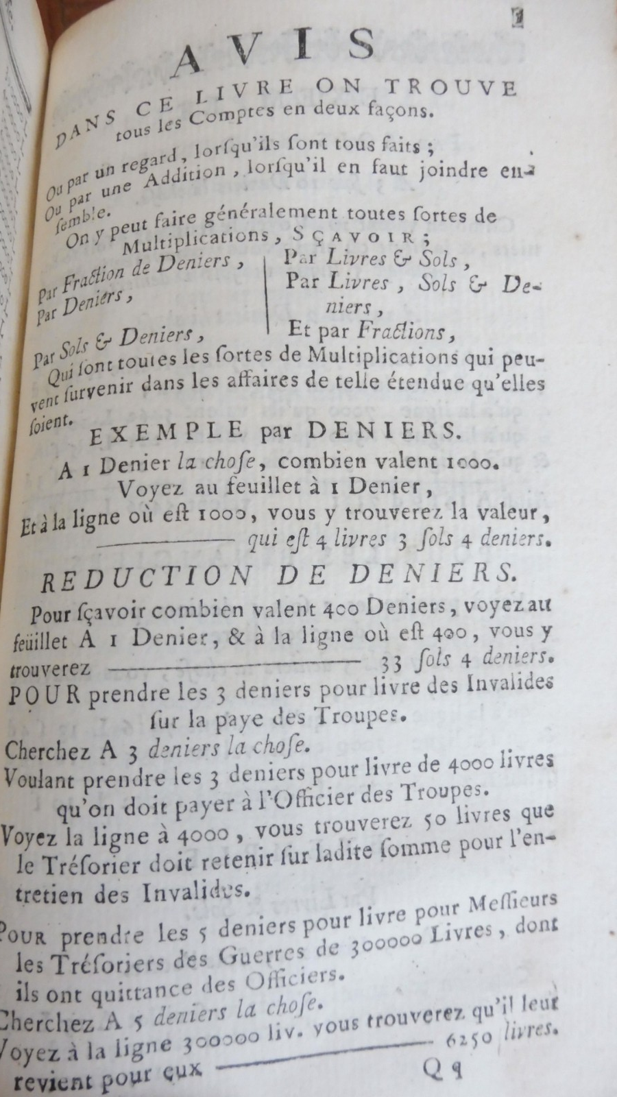 Les Comptes faits, ou tarif général (François Barrême) 1755