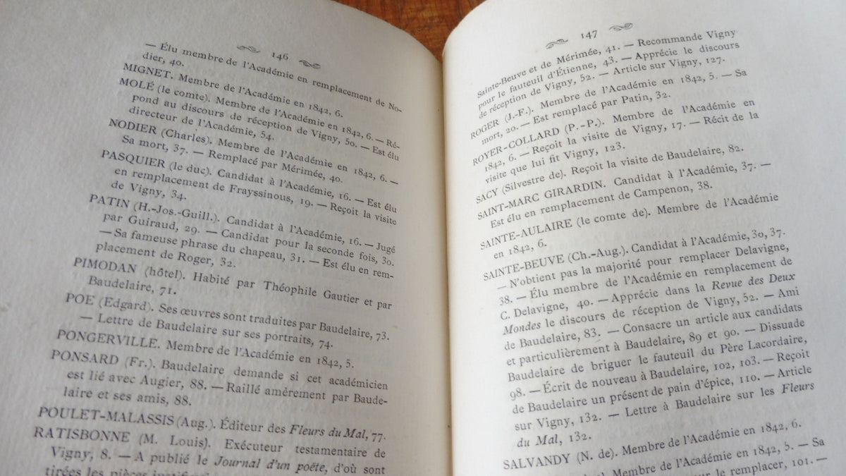 A. De Vigny et Ch. Baudelaire candidats à l'Académie Française (Charavay) 1879