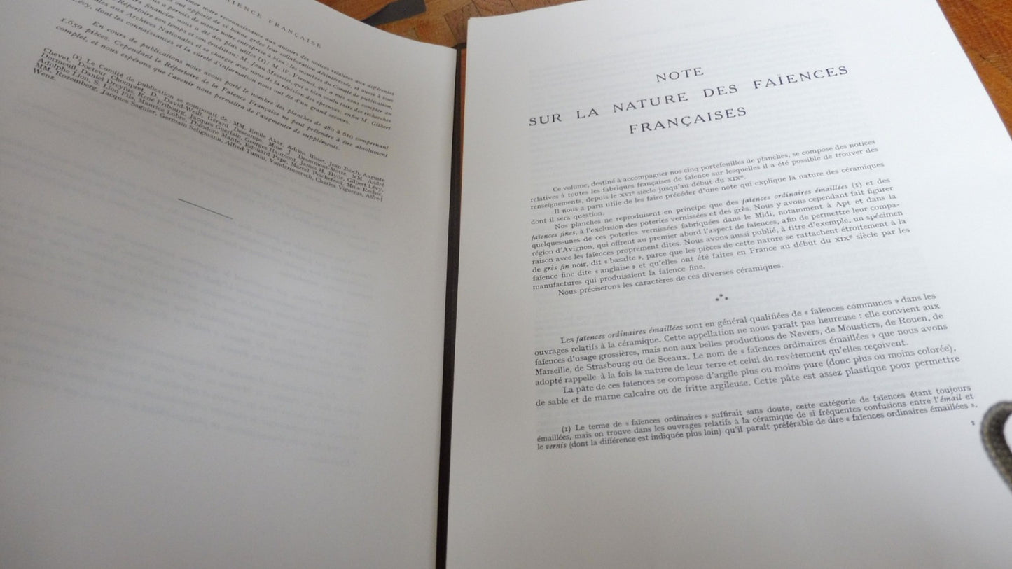 Répertoire de la faïence Française (Chompret dir.) 1935 6/6 IN FOLIO