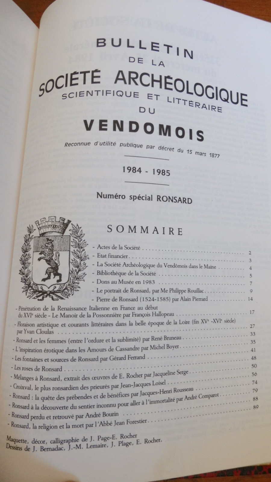 Bulletin de la Société Archéologique du Vendomois 1979-85