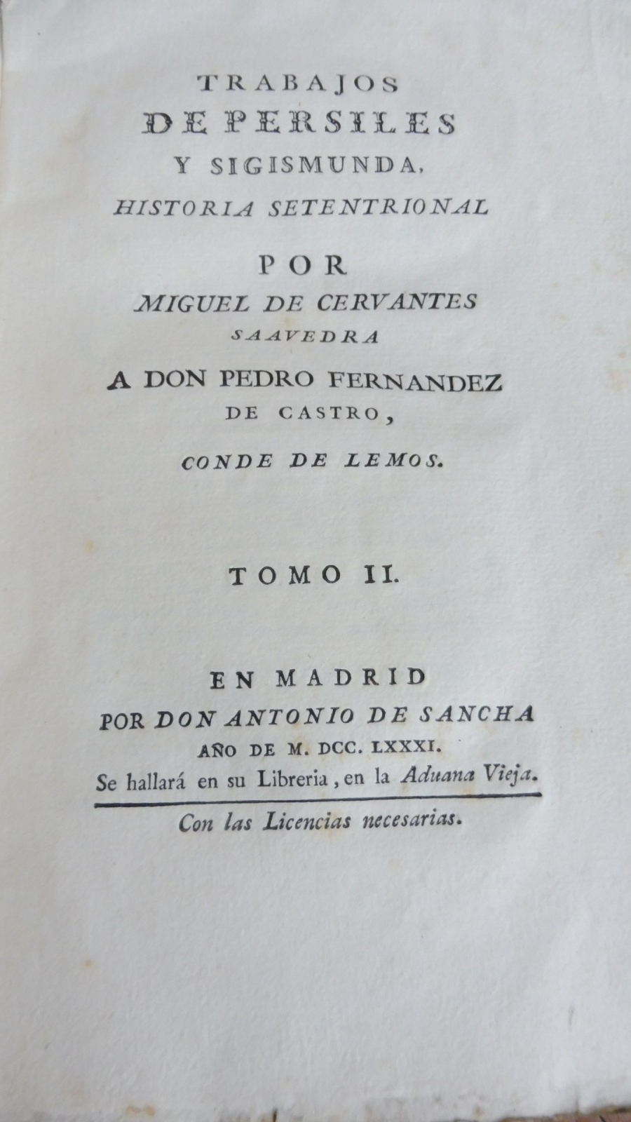 Trabajos de Persiles y Sigismunda por Cervantes 1781 2/2