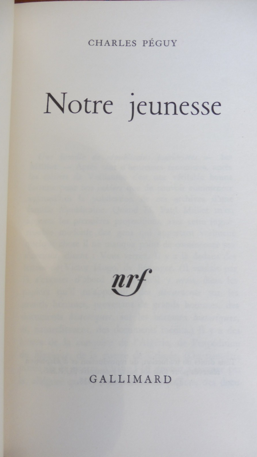 Notre jeunesse (Charles Péguy) 1967