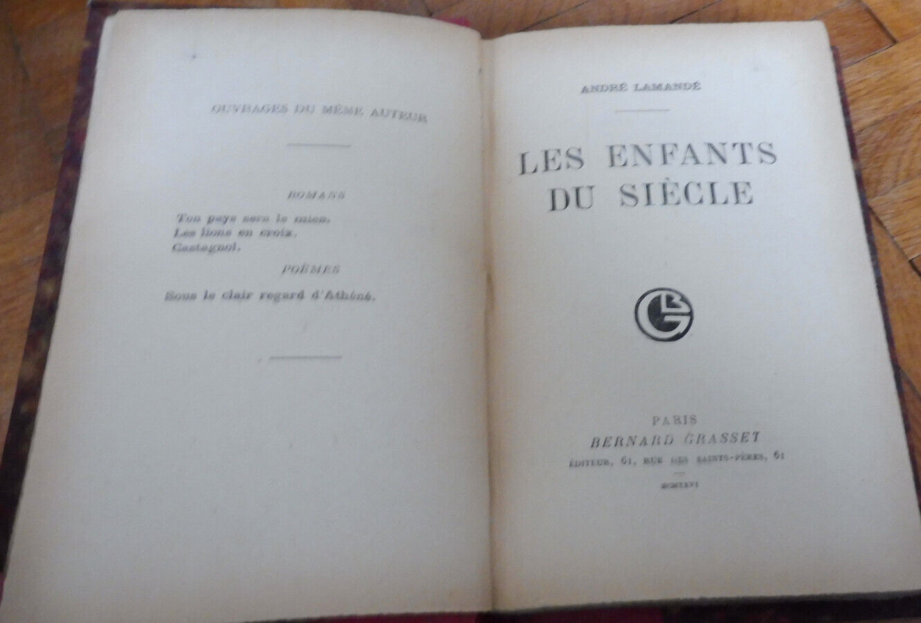 Les Enfants du siècle (André Lemandé) 1926 EO