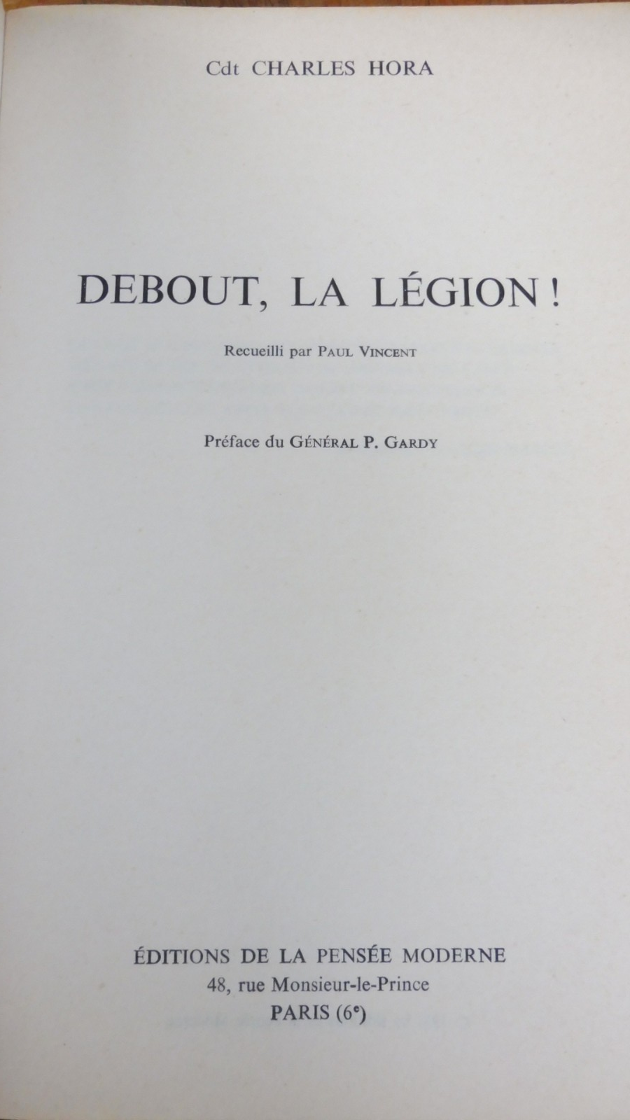 Debout la légion (Charles Hora) 1972 ENVOI
