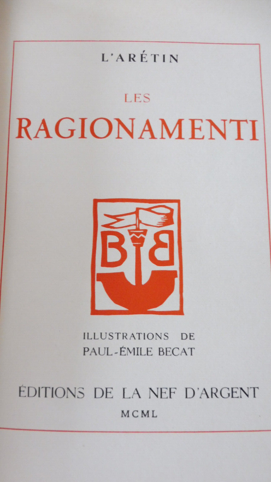 Les Ragionamenti (L'Arétin) 1950 illus. Bécat CURIOSA