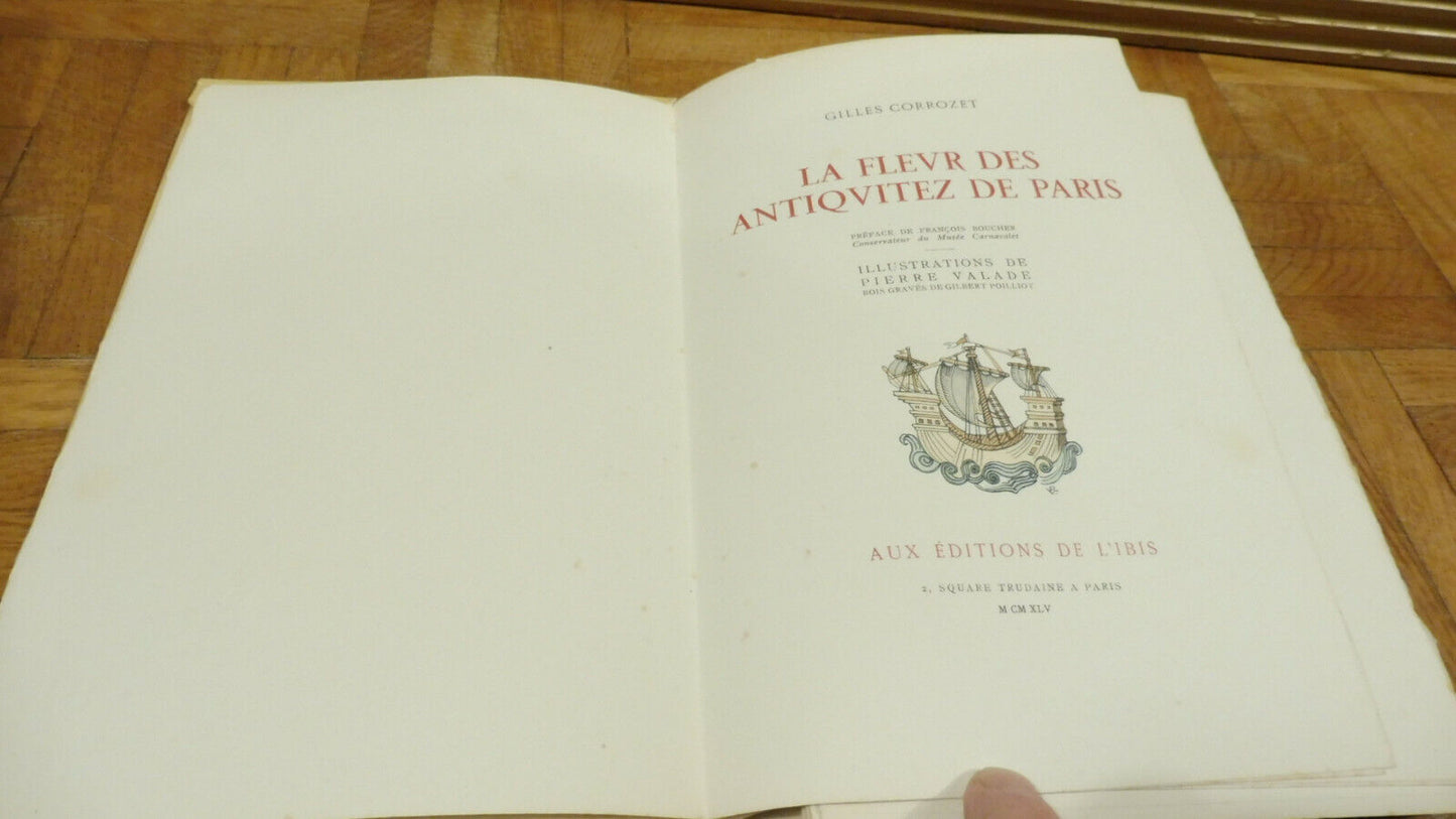 La Fleur des antiquitez de Paris (Corrozet) 1945 illus. Valade NUMEROTE