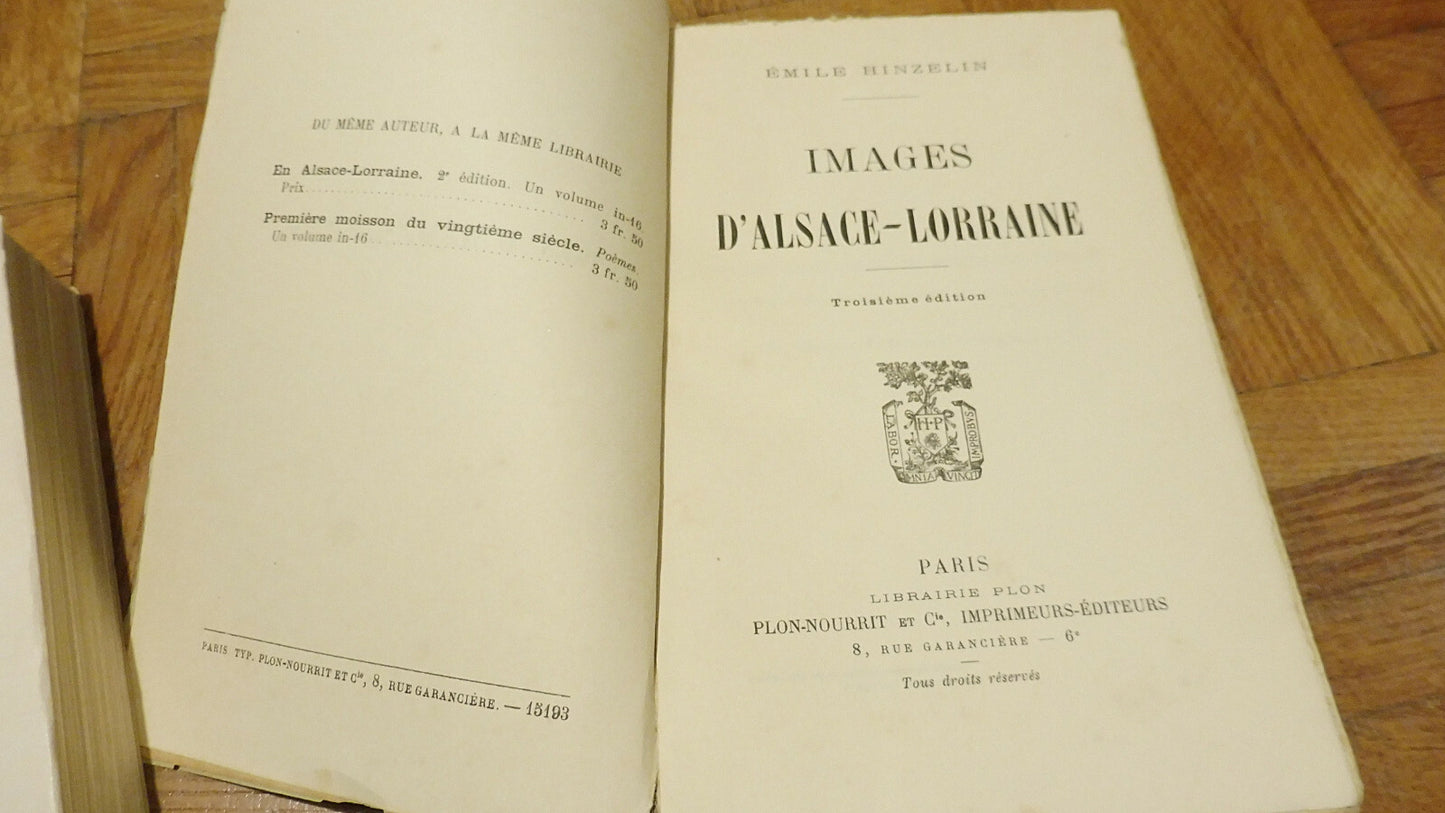 Images d'Alsace-Lorraine (E. Hinzelin)