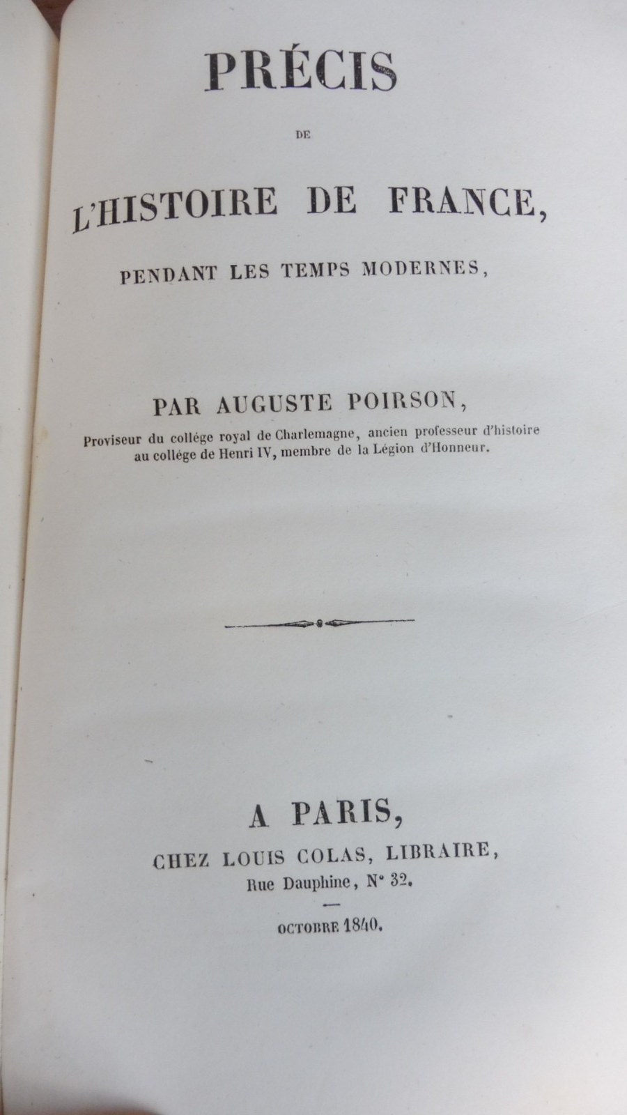Précis de l'histoire de France pendant les temps modernes (Auguste Poirson) 1840