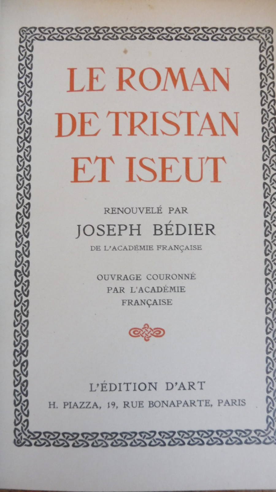 Le Roman de Tristan et Iseut (Bédier) 1924