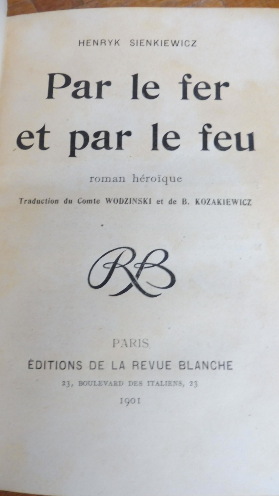 Par le fer et par le feu (Henryk Sienkiewicz) 1902