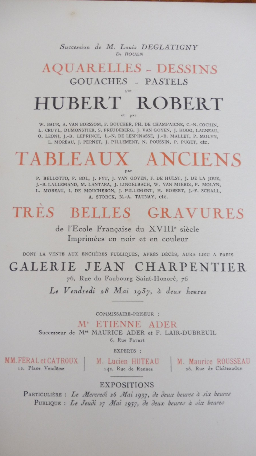Collection Louis Deglatigny de Rouen 1937