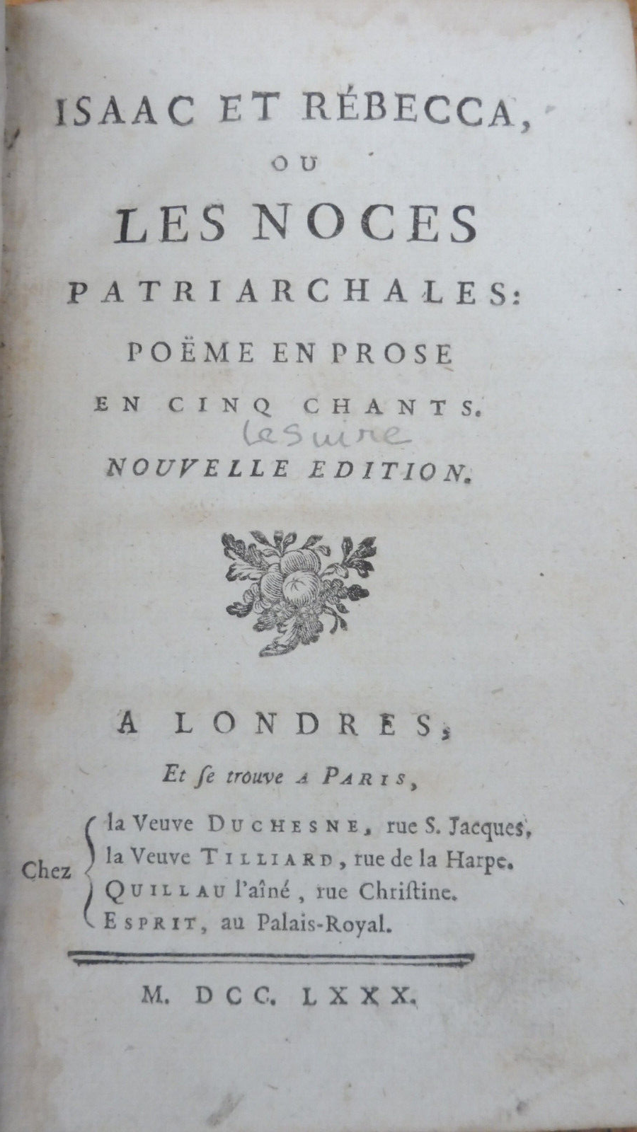 Isaac et Rébecca ou les noces patriarchales (Robert-Martin Lesuire) 1780