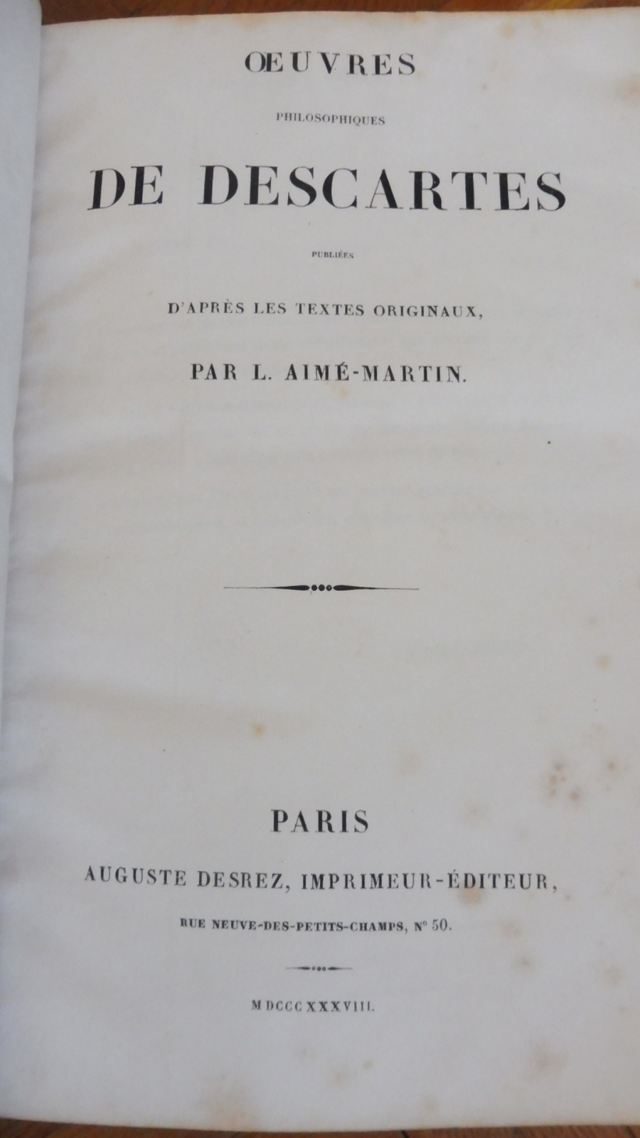 Oeuvres philosophiques de Descartes 1838
