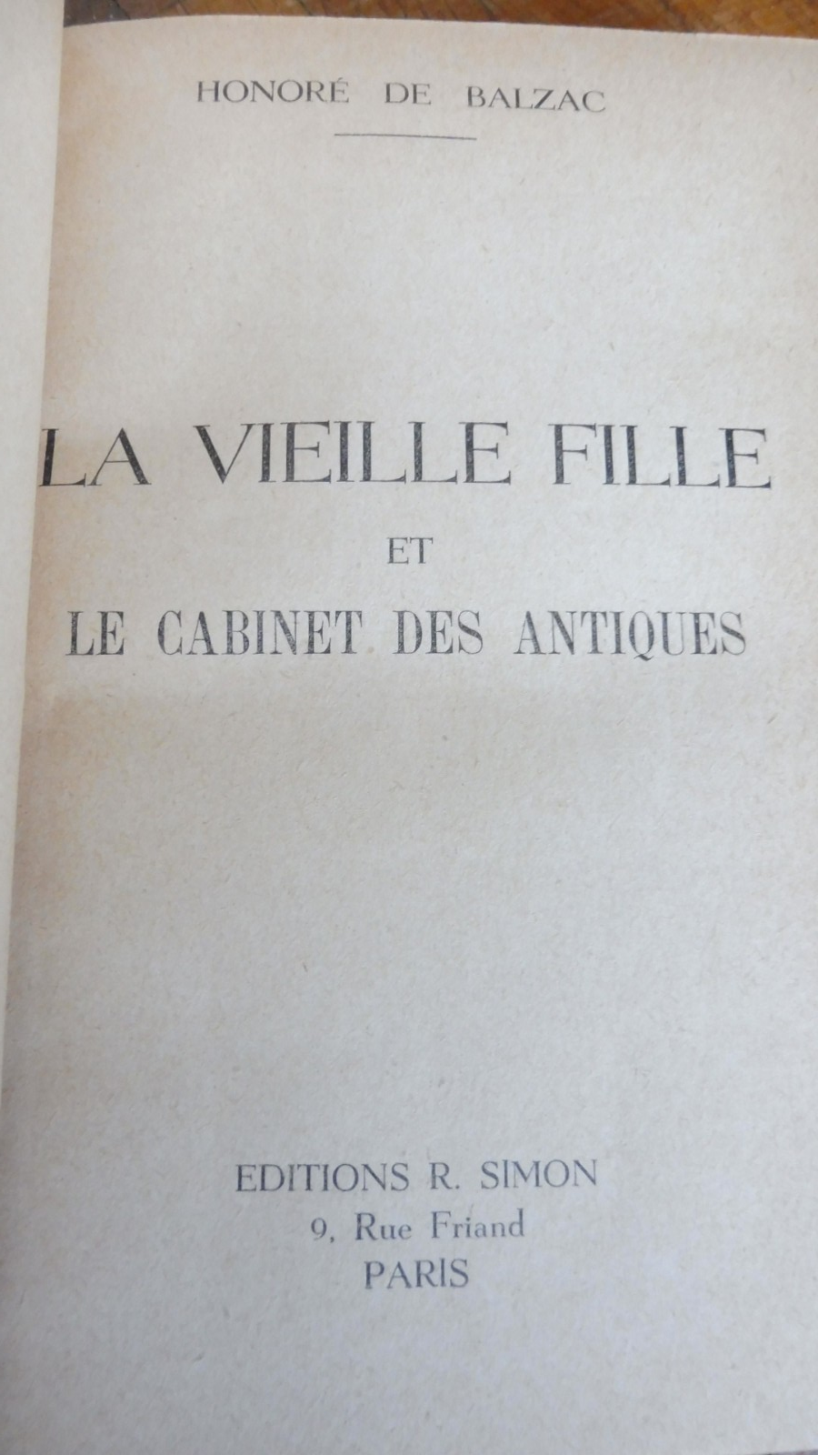La Vieille fille et le Cabinet des antiques (Balzac) 1937