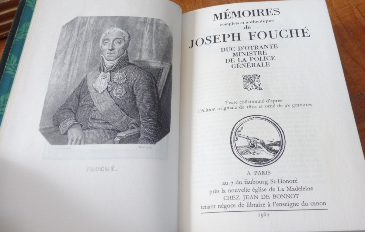 Mémoires de J. Fouché 1967 JEAN DE BONNOT