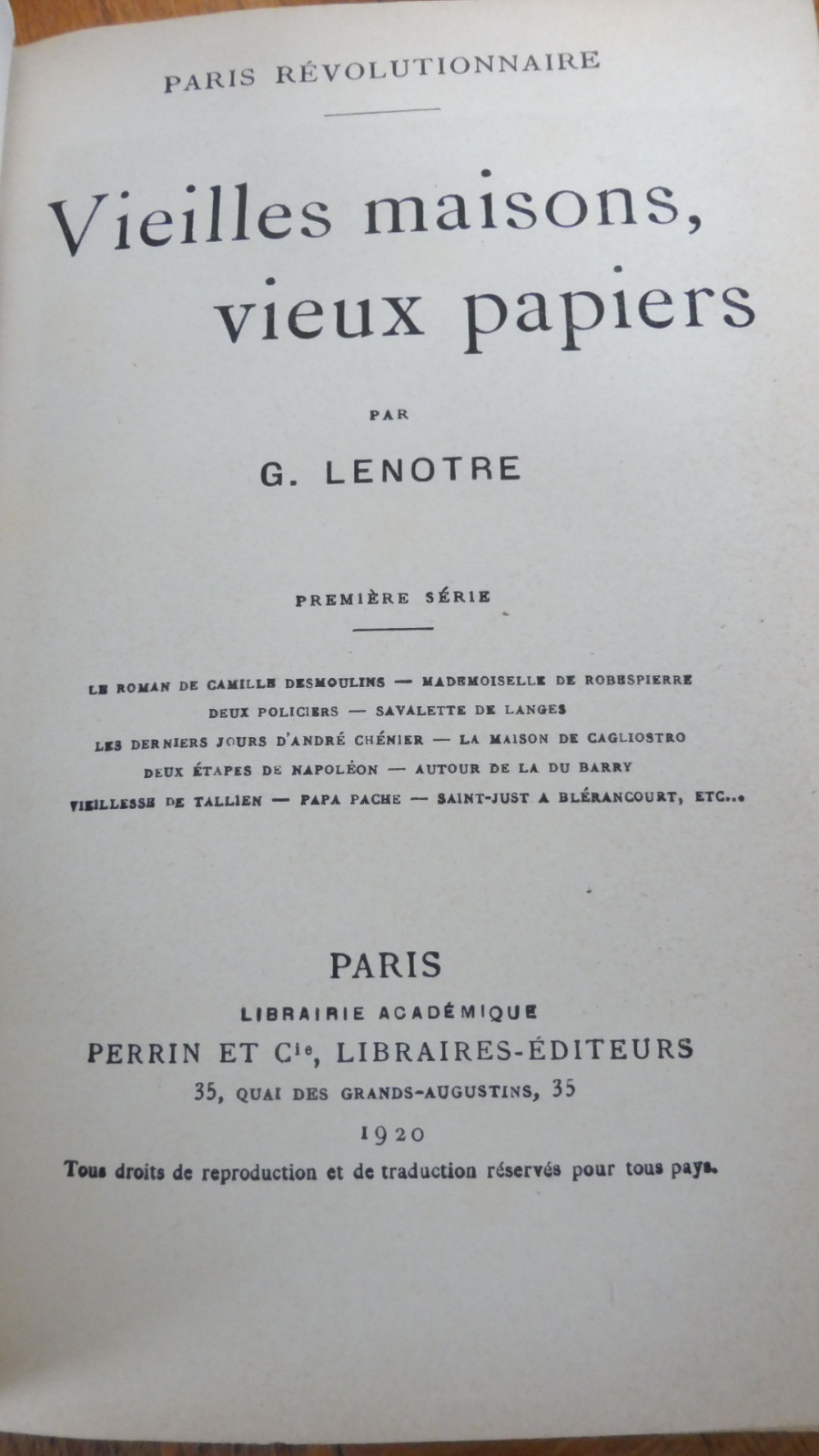 Vieilles maisons. Vieux papiers (George Lenotre) 1902 4/4