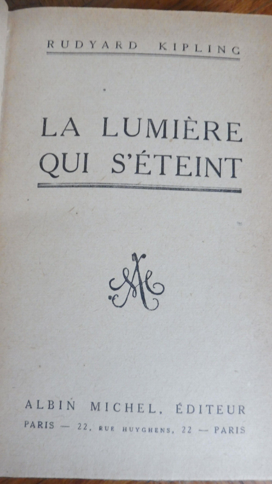 La Lumière qui s'éteint (Rudyard Kipling) s.d.