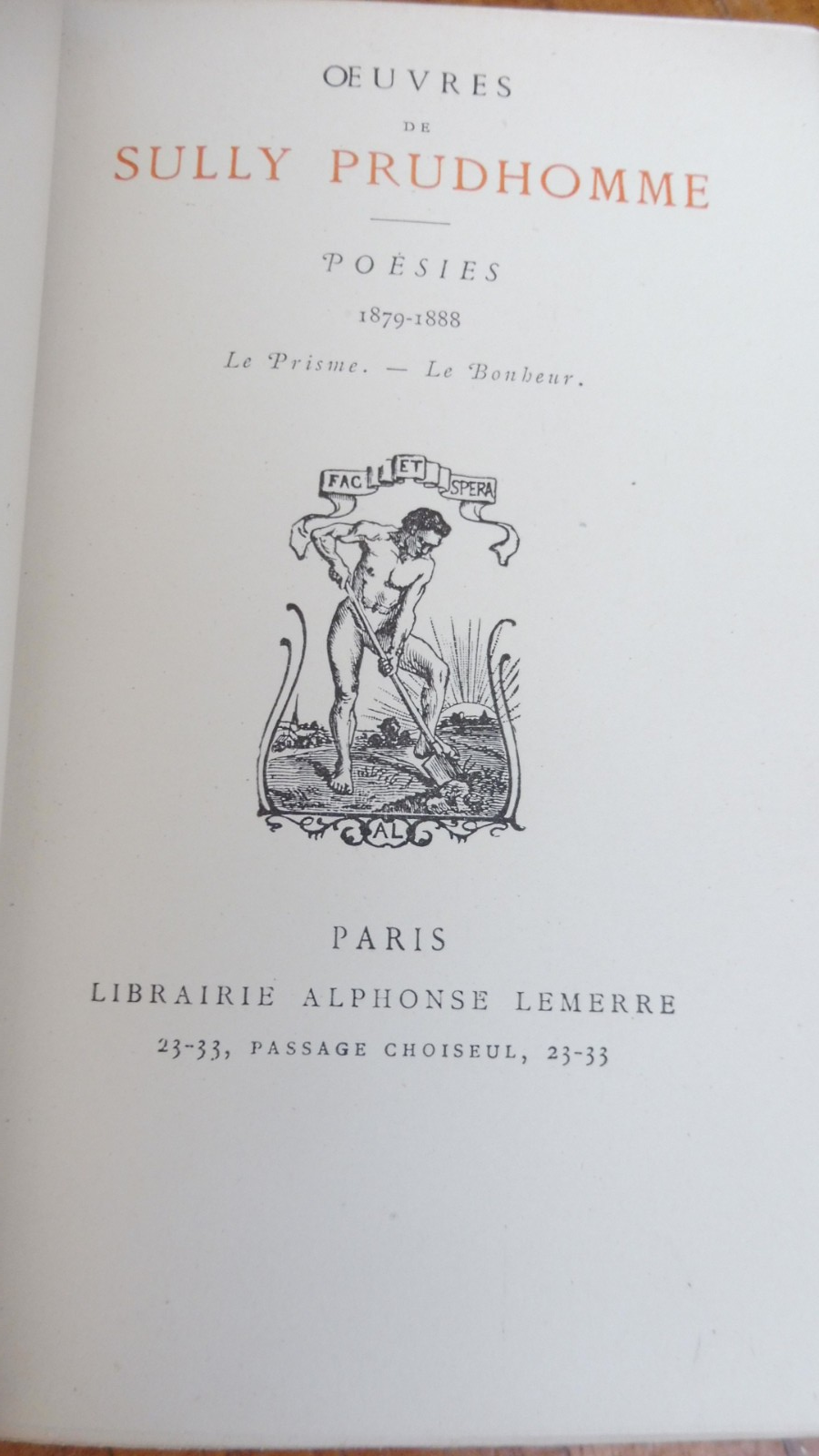 Poésies de Sully Prudhomme. 1879-1808 s.d.