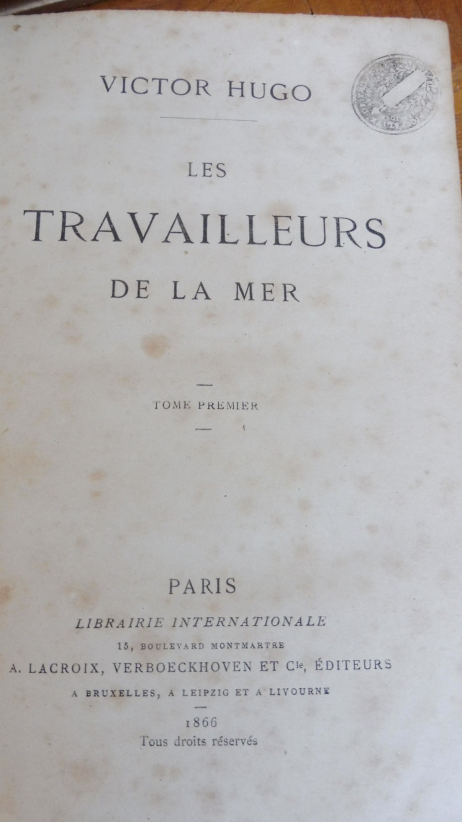 Les Travailleurs de la mer (Victor Hugo) 1866 EO