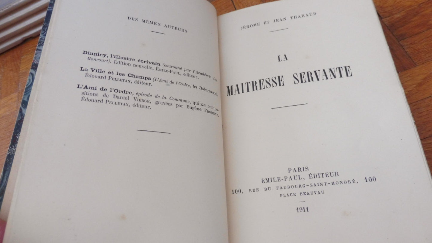 La Maîtresse servante (J. et J. Tharaud) 1911 EO