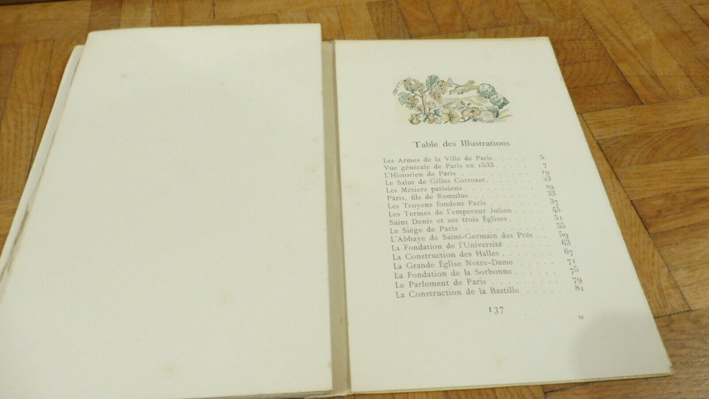 La Fleur des antiquitez de Paris (Corrozet) 1945 illus. Valade NUMEROTE