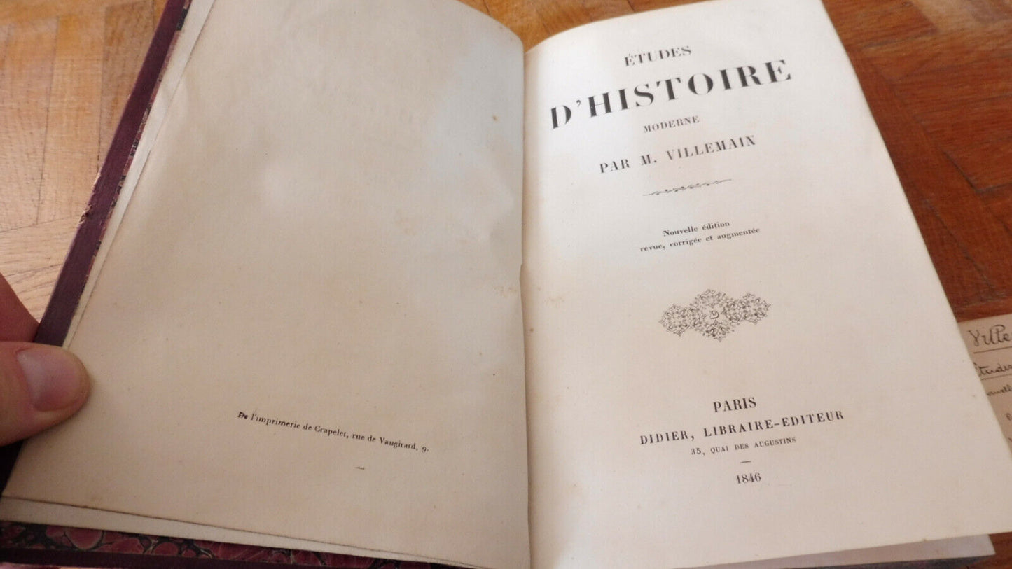Etudes d'Histoire moderne. Vue générale de l'Europe au XVe siècle (Villemain) 1846