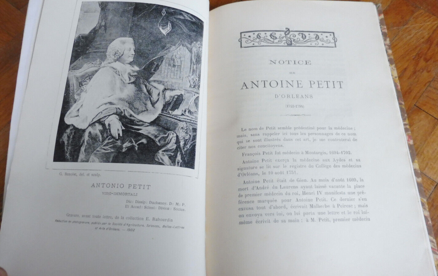 Notice sur Antoine Petit d'Orléans. 1722-1794 (Ch. Cuissard) 1902 ENVOI