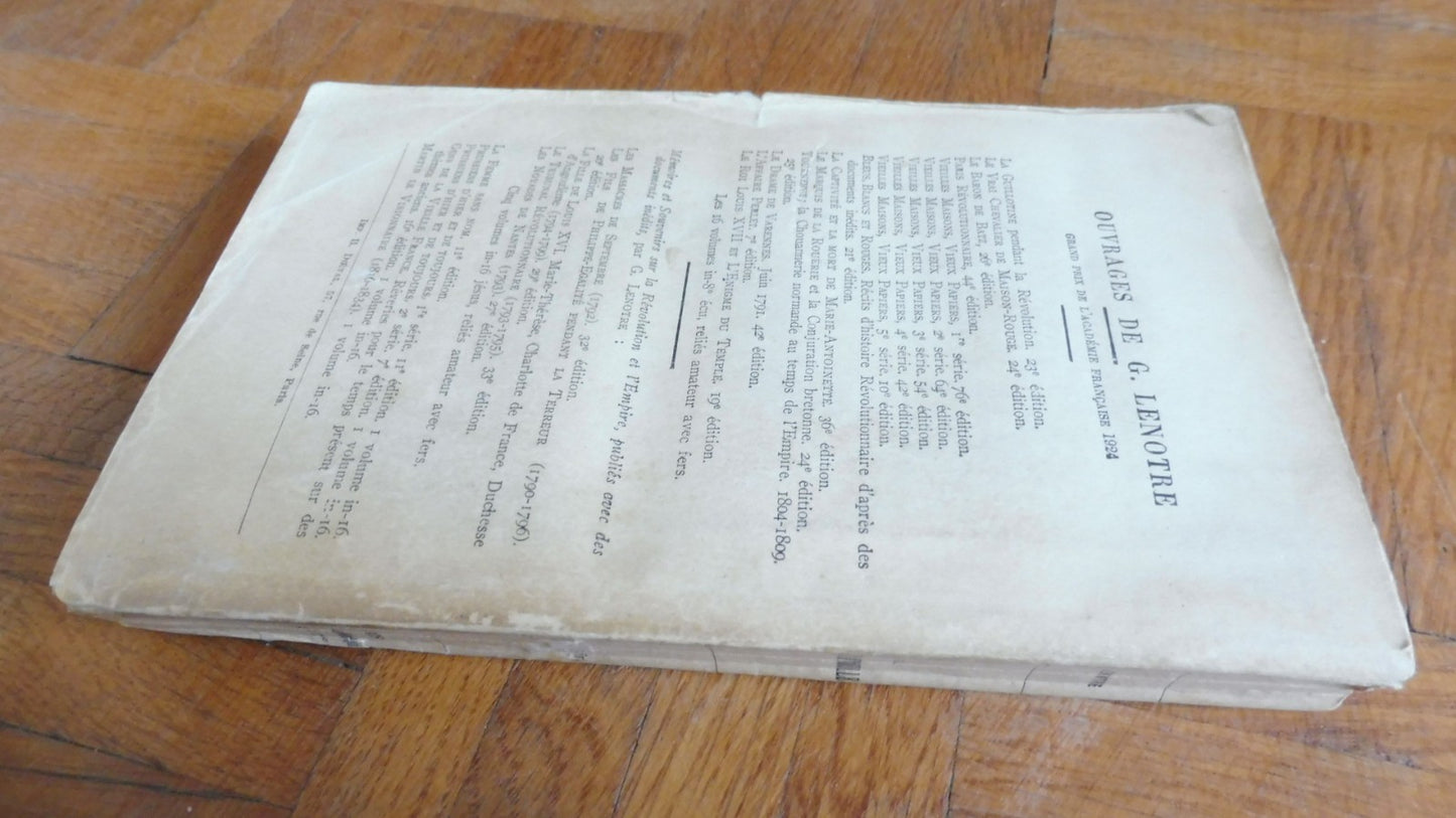 La Mirlitantouille. Episodes de la chouannerie bretonne (Lenotre) 1925