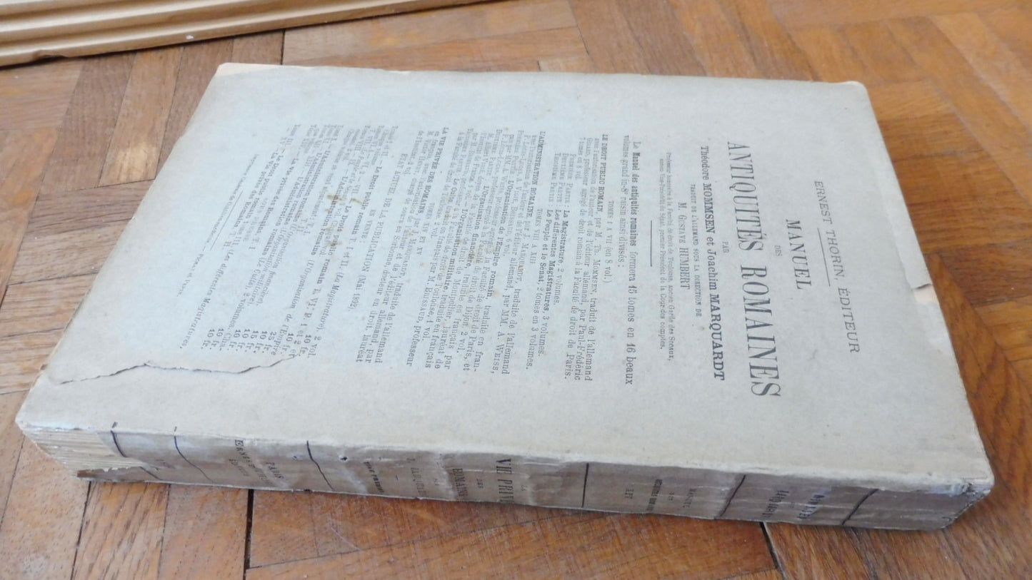 La Vie privée des romains (Joachim Marquardt) 1892-93 2/2