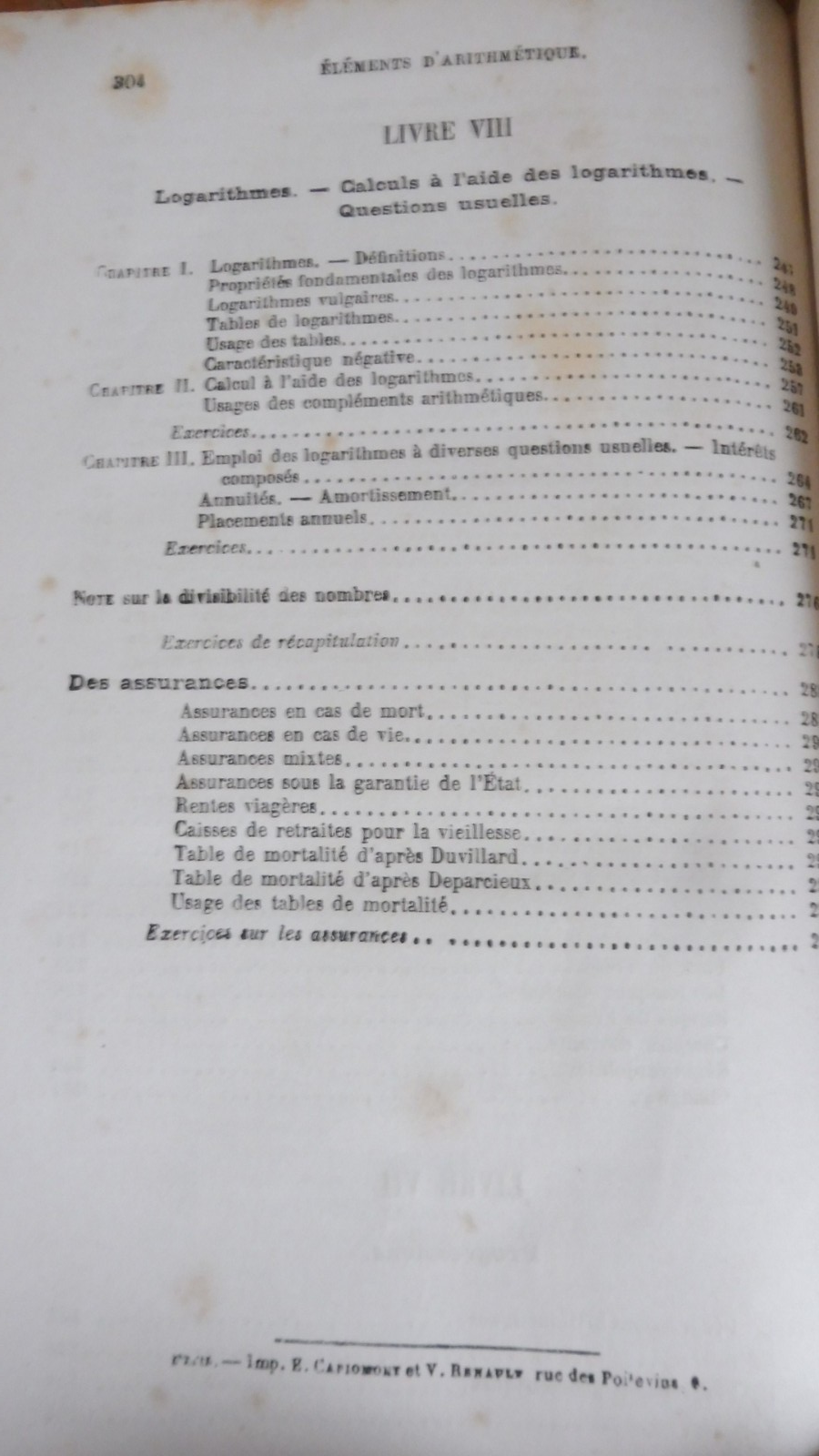 Eléments d'arithmétique (Ph. André) 1885